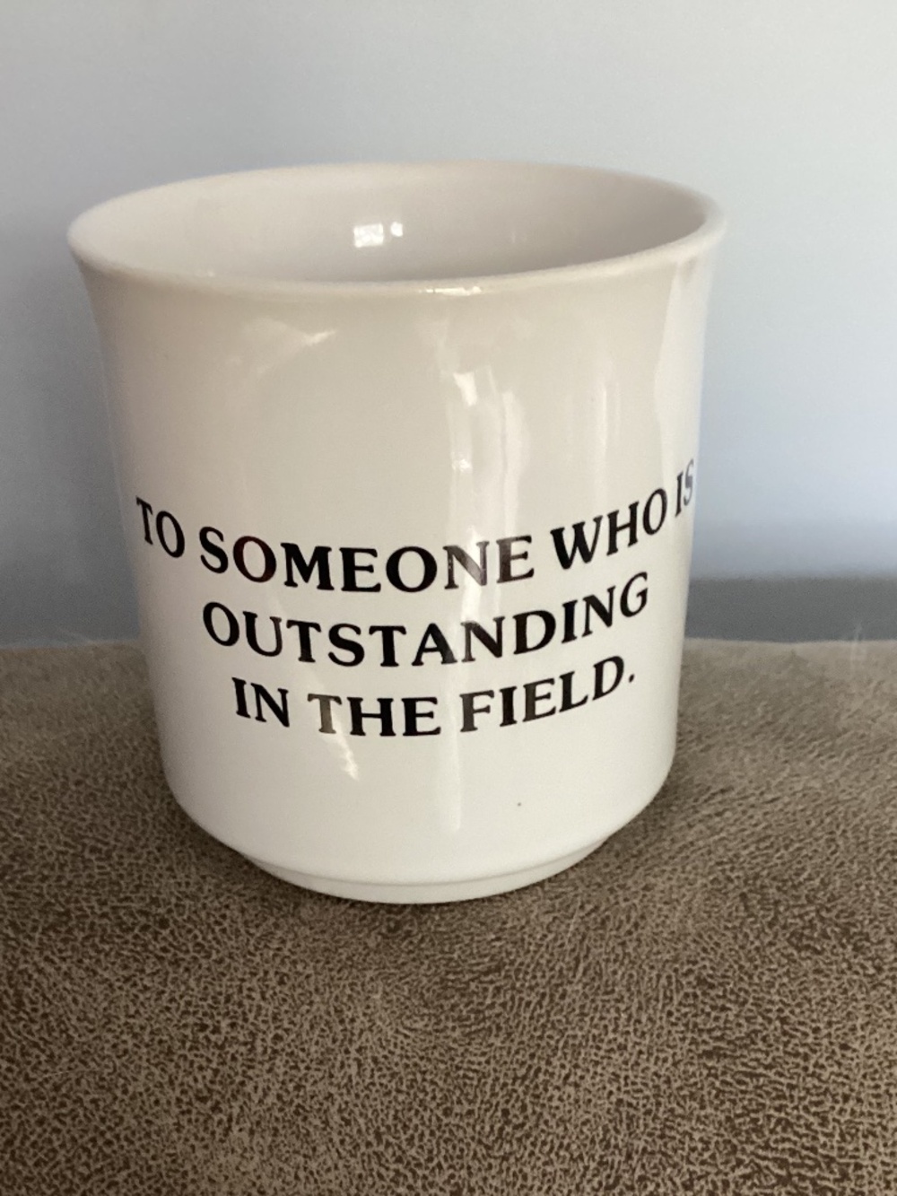 Sandra Boynton mug office humor “ someone outstanding in their field”